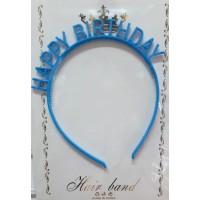 Обруч для волосся "Happy birthday" блакитна пастель №15825(20)