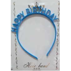 Обруч для волосся "Happy birthday" блакитна пастель №15825(20)