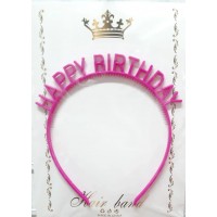 Обруч для волосся "Happy birthday" помаранчевий №15824(20)