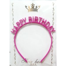 Обруч для волосся "Happy birthday" помаранчевий №15824(20)