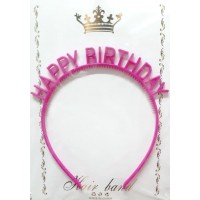 Обруч для волосся "Happy birthday" фіолетовий №15824(20)