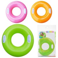 Надувной круг 59258 76см однотонный с ручками