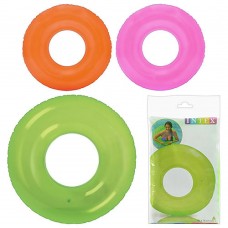 Надувной круг 59260 76см однотонный 3 цвета в кульке 23,5х15см