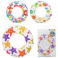 Надувний круг 59241 61см 6-10 років, 3 види, кольоровий в кульку 23,5х15см
