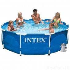 Бассейн каркасный, круглый, 305 Х76 см, Metal Frame Pool, с фильтр-насосом, в коробке (1) 28202