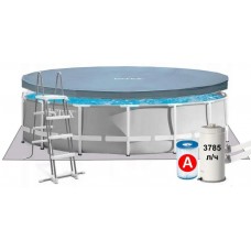 Басейн каркасний,457х122см,16805л,з фільтр-насосом,драбина,тент,в кор-ці №26726(1)