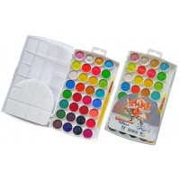 Акварель 24+4+4 кольор. перл. та флуор. №813213 з/п,пластик/Rudix/