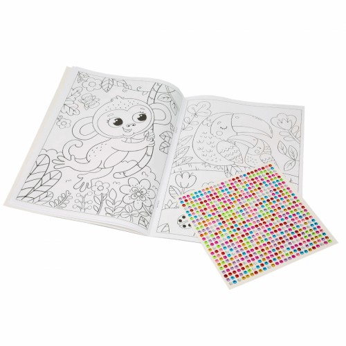 Розмальовка А4 "Весела компанія" зі стразами 12стор. №743372/1В/(100)