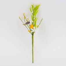 Гілка декор. "Пташка і крашанка" 33см  №5107-023/yellow
