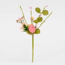 Гілка декор. "Рожева крашанка з ягодами" 26см  №5107-024/1