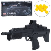 Автомат 38см,пластик. кулі,лазер,на бат-ці(табл.)в кор-ці,42х18х5,5см №Р1689А(24)