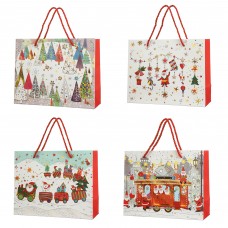 Пакет подарунковий "Buromax" 19х24,5х9,2см Новий Рік тиснення фольгою BM.2000127(12)