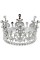 Корона пластм. срібло з білим камінням 10х7,5см №15454