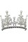 Корона пластм. срібло з білим камінням 10х7,5см №15454