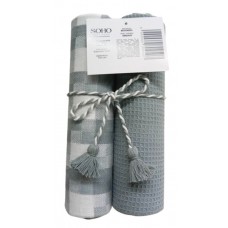 Набір рушників бавовняних Soho Silver 40х60см 2шт BS 65527A/4620