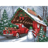 Картини по номерах "Santi" Різдвяні свята 30х40см, LED підсвітка №956444