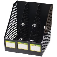 Лоток вертик. "4Office" №4-404-09 3відд. чорний