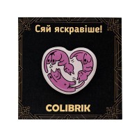 Значок пін "Котяче серце рожеве" №480237