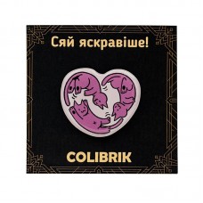 Значок пін "Котяче серце рожеве" №480237