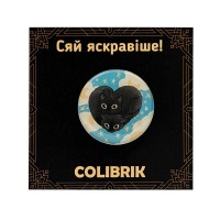Значок пін "Котяче серце чорне" №480240