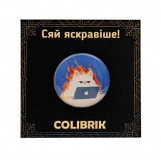 Значок пін "Палаючий кіт" №480259