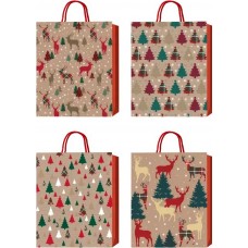 Пакет подарунковий "Buromax" 18х23х8см Новий Рік тиснення фольгою BM.2000104(12)