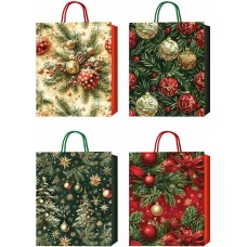 Пакет подарунковий "Buromax" 18х23х8см Новий Рік тиснення фольгою BM.2000107(12)