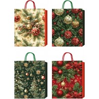 Пакет подарунковий "Buromax" 26х32х10см Новий Рік тиснення фольгою BM.2000108(12)