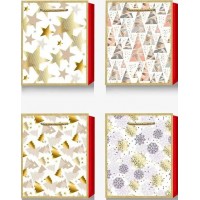 Пакет подарунковий "Buromax" 31х42х12см Новий Рік тиснення фольгою BM.2000120(12)