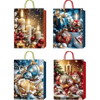 Пакет подарунковий "Buromax" 18х23х8см Новий Рік тиснення фольгою BM.2000124(12)