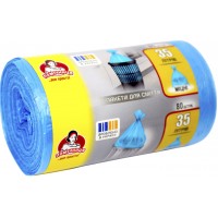 Пакети для сміття "Помічниця" 35л 80шт HDPE кольорові №6950(24)