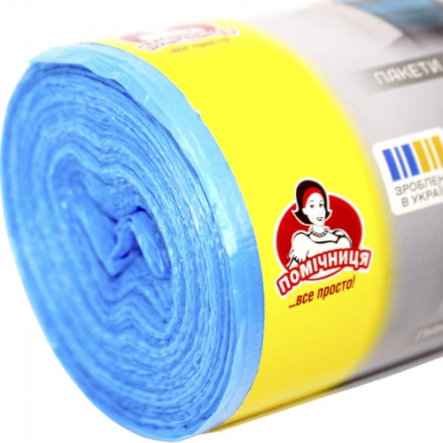 Пакети для сміття "Помічниця" 35л 80шт HDPE кольорові №6950(24)