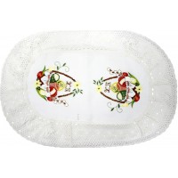 Великодня серветка "Христос Воскрес,крашанки в кошику" овальн. 62х44см №2507