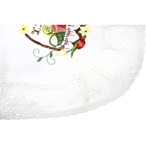 Великодня серветка "Христос Воскрес,крашанки в кошику" овальн. 62х44см №2507