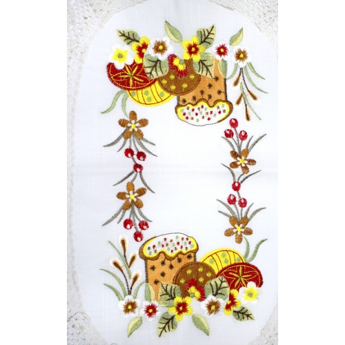 Великодня серветка "Паска з крашанками" овальн. 62х44см №43264