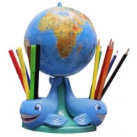 Набір канцелярський "Три кити" (глобус 160мм фіз., олівці, фломастери "Marco") №0157