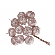 Гілка декор. 29см папороть в глітері, червона №H39-220/Bonadi/(48)