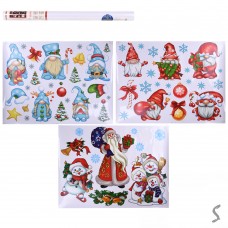 Наклейка новорічна для вікон "Santa" 60х45см №R33944(12)