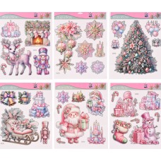 Наклейка новорічна для вікон "Merry Christmas" 31х38см №R34001(12)