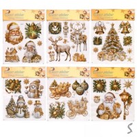 Наклейка новорічна для вікон "Snowman" 31,5х39,5см №R33995(12)