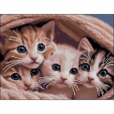 Алмазна мозаїка "Strateg" Милі кошенята 30х40см №FZ3040-04