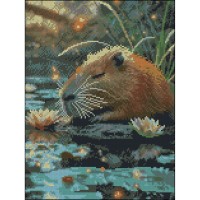 Алмазна мозаїка "Strateg" Спляча капібара 30х40см №FZ3040-32