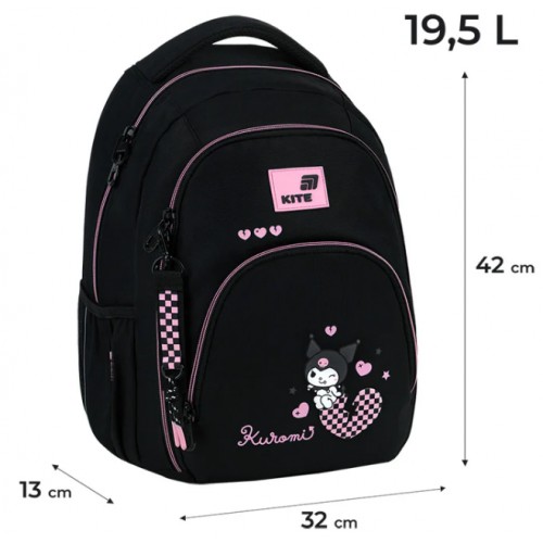 Рюкзак "Kite" Education teens Kuromi 3від.,2карм. №HK26-905M(10)