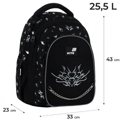 Рюкзак "Kite" Education teens Gothic Elegance 3від.,2карм. №K26-8001L(6)(10)