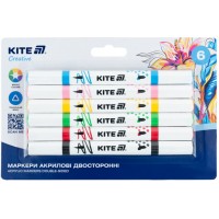 Набір маркерів акрил. двостор. "Kite" Creative №K-1293 6шт