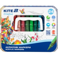 Набір маркерів акрил. "Kite" Creative №K-1162 24шт з рідкими чорнилами
