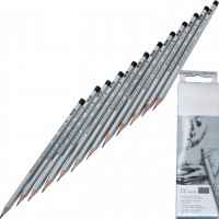 Набор карандашей графитных Marco CB mix разная твердость H-4B (1) (12) (240) 7000DM-12