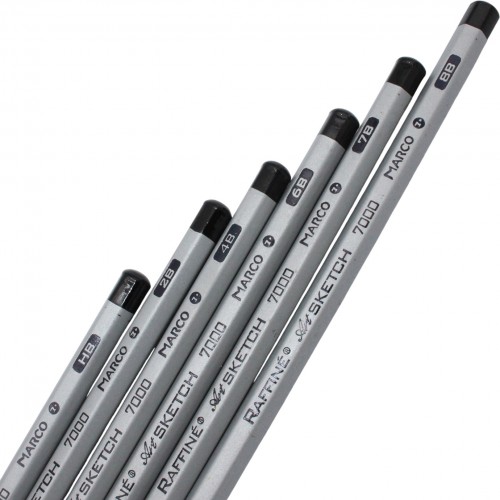 Набор карандашей графитных Marco CB mix разная твердость H-4B (1) (12) (240) 7000DM-12