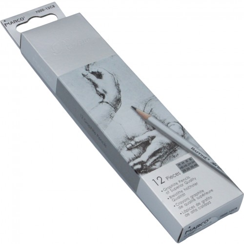 Набор карандашей графитных Marco CB mix разная твердость H-4B (1) (12) (240) 7000DM-12