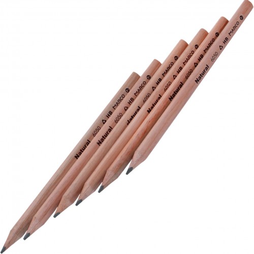 Набор карандашей графитных Marco Natural-Jumbo 6 шт с точилкой теугольная коробка (1) (12) (144) 6050-6CB